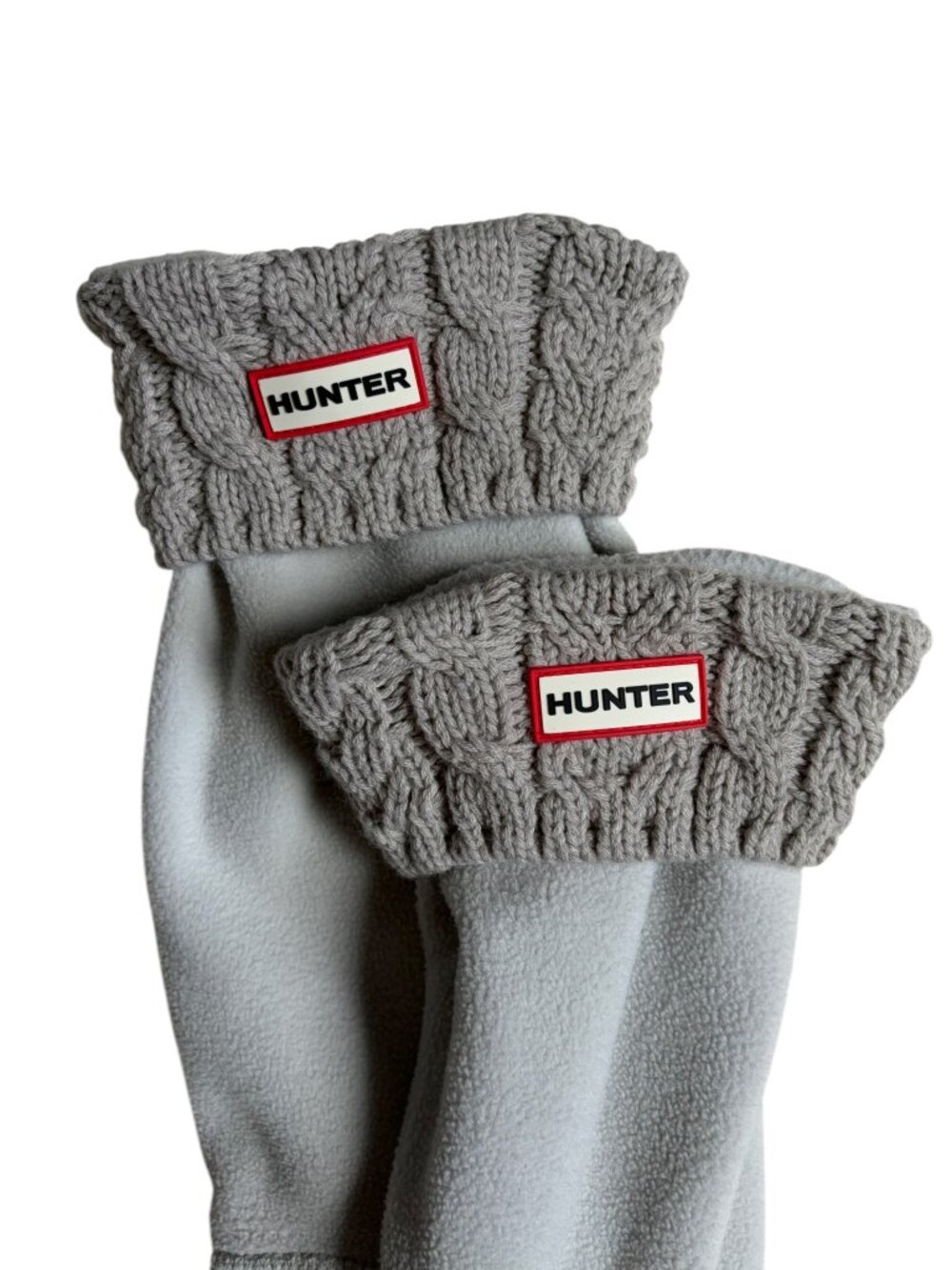 Hunter Women's 6-Stitch Cable Knit Tall Boot Socks (Grey) - Large